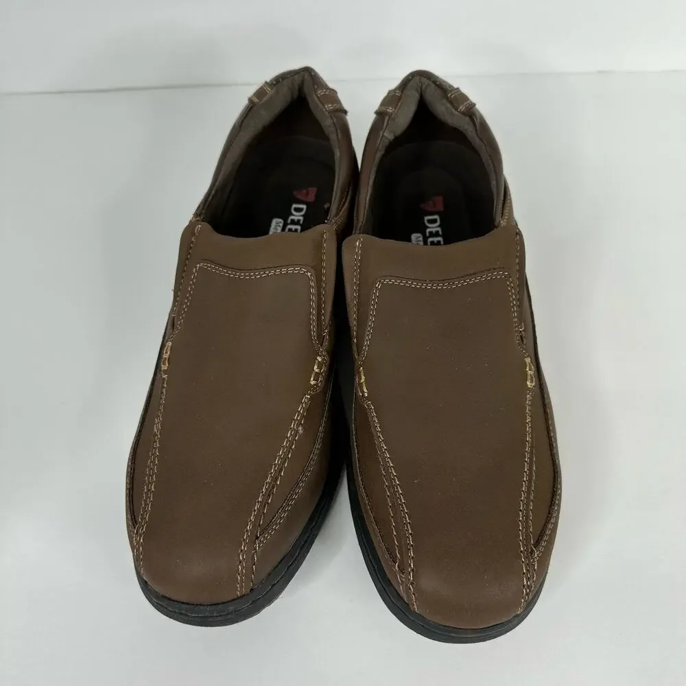 Deer Stags Mens size 8.5 Memory Foam Wesley Leather Loafer Brown